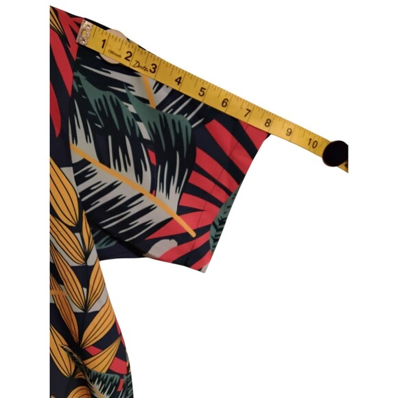 Peacock Sleeves Floral Beach Camp Hawaiian Button Up Shirt Mens Medium - Picture 3 of 4